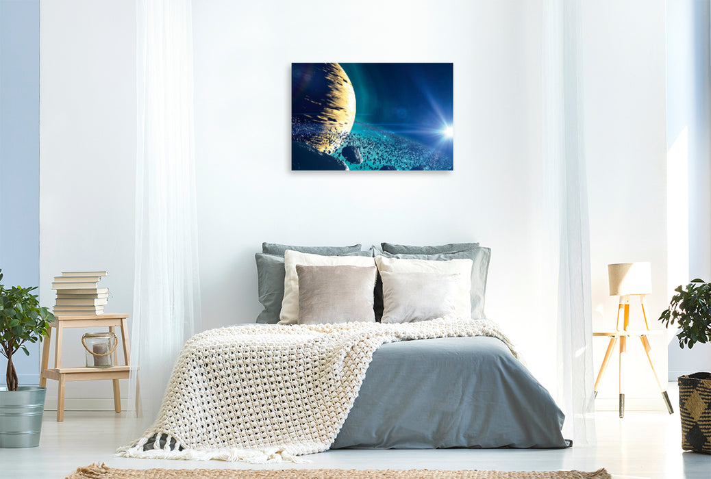 Premium Textil-Leinwand Premium Textil-Leinwand 120 cm x 80 cm quer Saturnähnlicher Planet