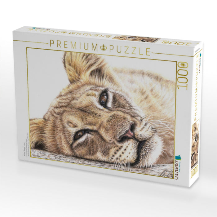 Müder Junger Löwe - CALVENDO Foto-Puzzle'
