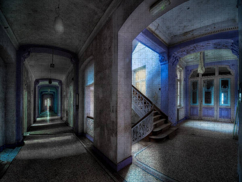 Altes Badehaus in Belgien - CALVENDO Foto-Puzzle'