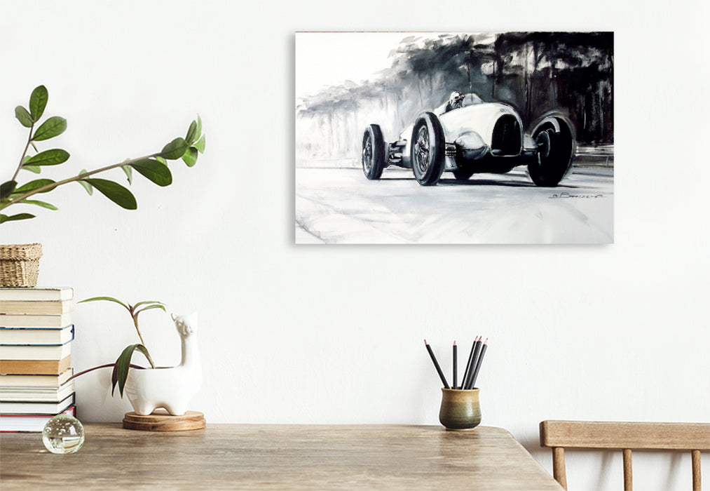 Premium Textil-Leinwand Premium Textil-Leinwand 120 cm x 80 cm quer Bernd Rosemeyer, Auto-Union Typ C, 1936