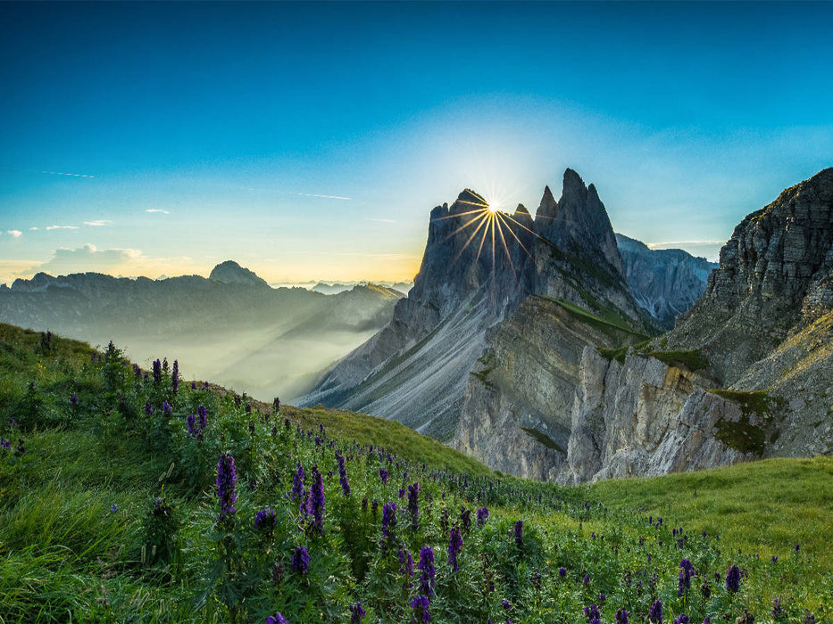 Sonnenaufgang am Seceda, St. Ulrich - CALVENDO Foto-Puzzle'
