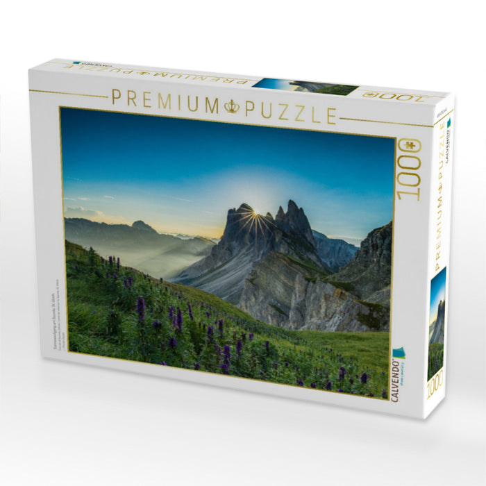 Sonnenaufgang am Seceda, St. Ulrich - CALVENDO Foto-Puzzle'