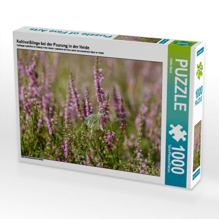 Kohlweißlinge bei der Paarung in der Heide 1000 Teile Puzzle quer - CALVENDO Foto-Puzzle'