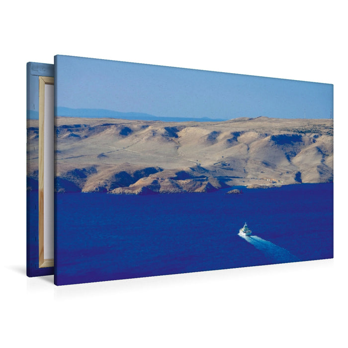 Premium Textil-Leinwand Insel Pag