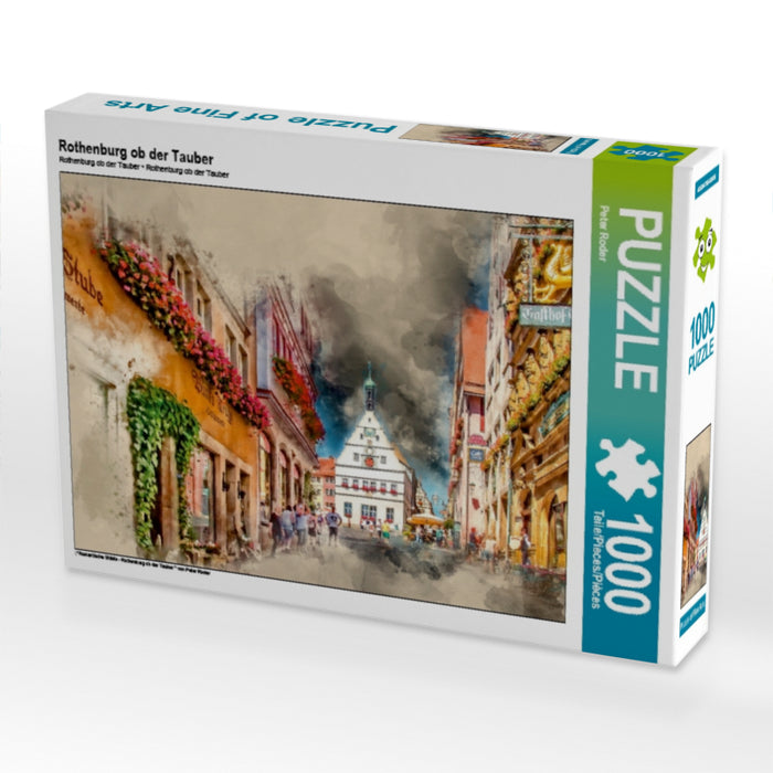 Rothenburg ob der Tauber 1000 Teile Puzzle quer - CALVENDO Foto-Puzzle'