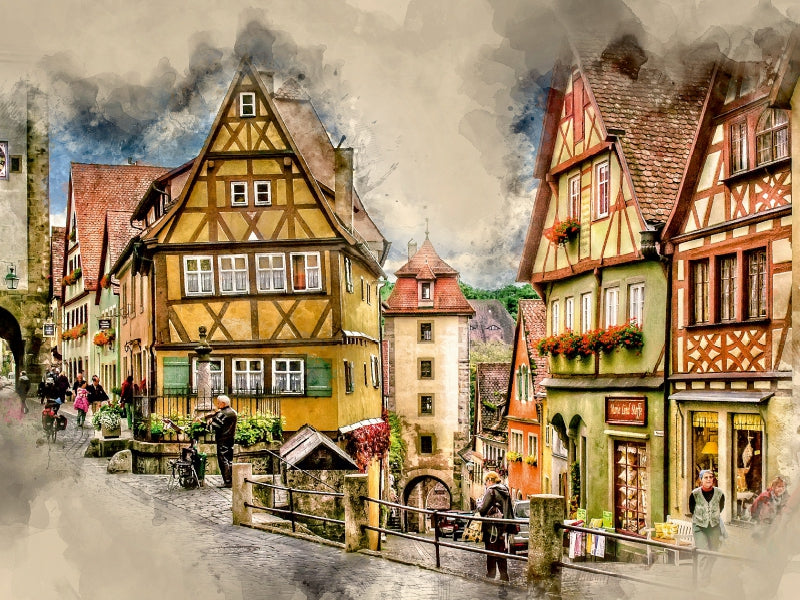 Rothenburg ob der Tauber 1000 Teile Puzzle quer - CALVENDO Foto-Puzzle'