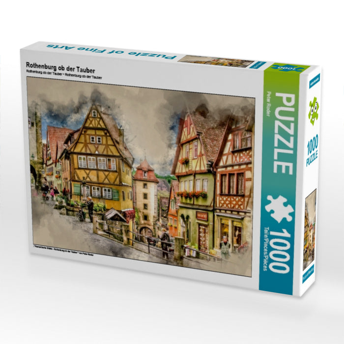 Rothenburg ob der Tauber 1000 Teile Puzzle quer - CALVENDO Foto-Puzzle'