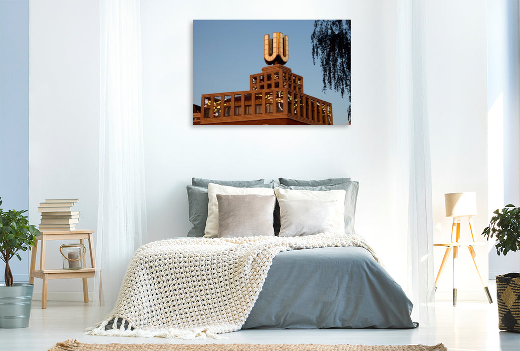 Premium textile canvas Premium textile canvas 120 cm x 80 cm landscape Dortmund landmark U 