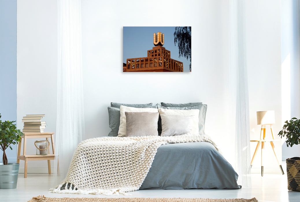 Premium textile canvas Premium textile canvas 120 cm x 80 cm landscape Dortmund landmark U 