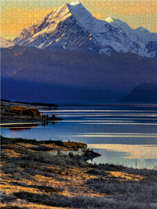 Abends am Mount Cook, Neuseeland 1000 Teile Puzzle hoch - CALVENDO Foto-Puzzle'