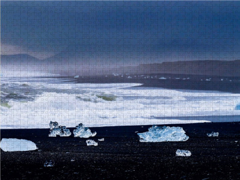 Vatnajökull Glacier National Park, Diamond Beach 1000 Teile Puzzle quer - CALVENDO Foto-Puzzle'