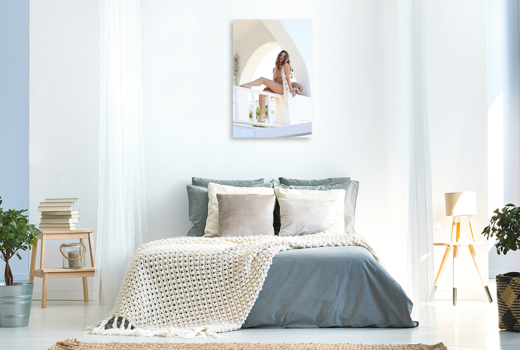 Premium Textil-Leinwand Premium Textil-Leinwand 80 cm x 120 cm  hoch Der Morgen auf Mykonos