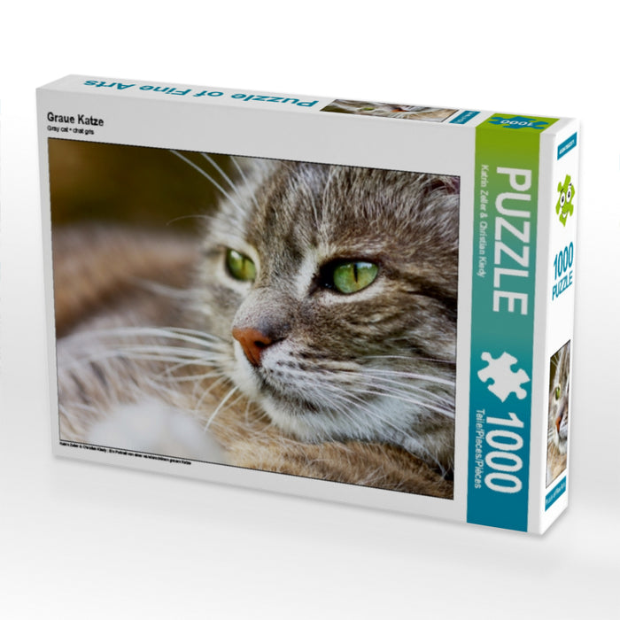 Chat gris - Puzzle photo CALVENDO 