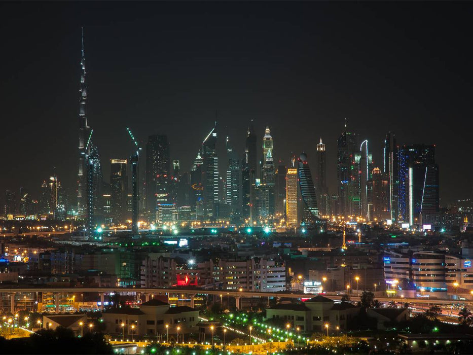 Dubai Skyline @ Night - CALVENDO Foto-Puzzle'