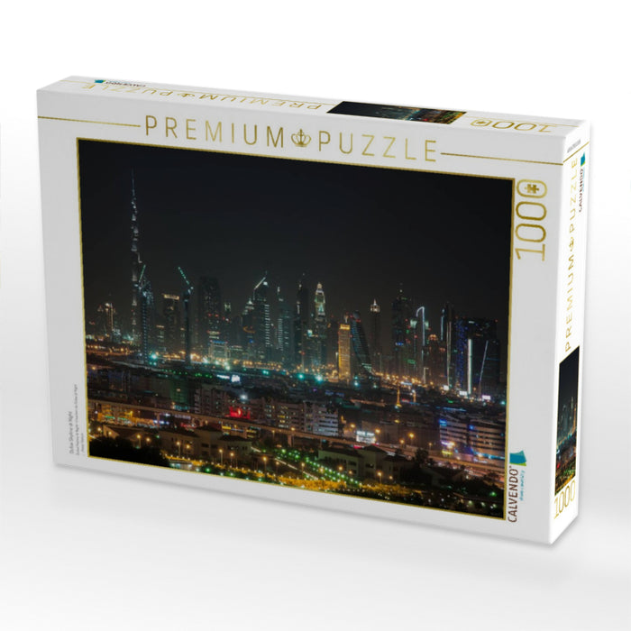 Dubai Skyline @ Night - CALVENDO Foto-Puzzle'