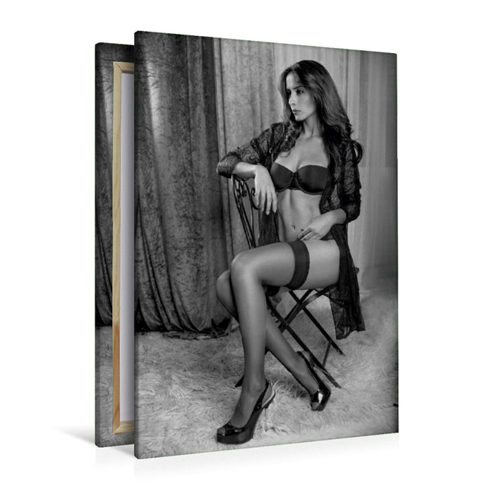 Premium Textil-Leinwand Premium Textil-Leinwand 80 cm x 120 cm  hoch Ein Motiv aus dem Kalender NILU LINGERIE 2017