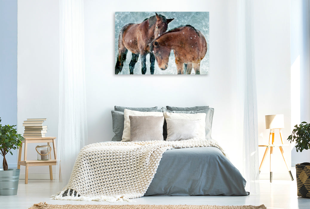 Premium Textil-Leinwand Premium Textil-Leinwand 120 cm x 80 cm quer Ein Motiv aus dem Kalender Pferde zum Träumen