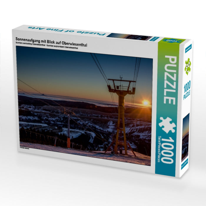 Sonnenaufgang mit Blick auf Oberwiesenthal 1000 Teile Puzzle quer - CALVENDO Foto-Puzzle'