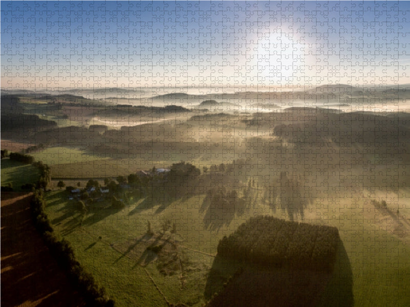 Morgendunst in Elterlein 1000 Teile Puzzle quer - CALVENDO Foto-Puzzle'