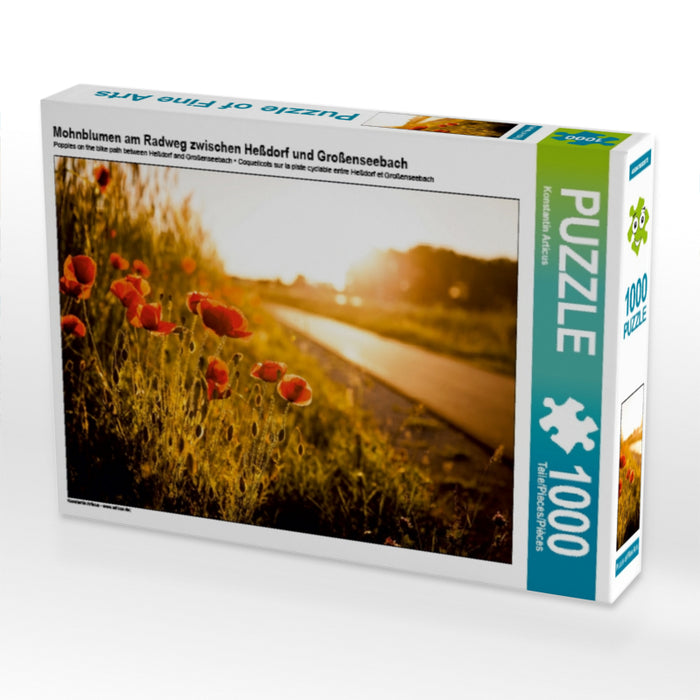 Mohnblumen am Radweg zwischen Heßdorf und Großenseebach 1000 Teile Puzzle quer - CALVENDO Foto-Puzzle'