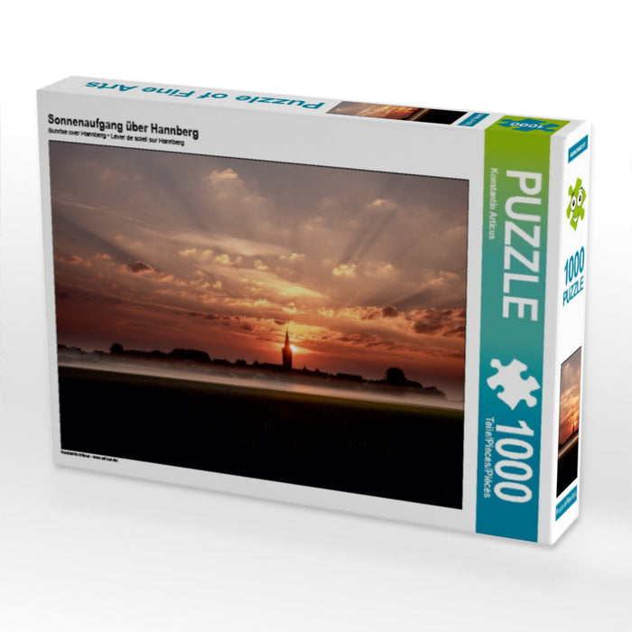 Sonnenaufgang über Hannberg 1000 Teile Puzzle quer - CALVENDO Foto-Puzzle'