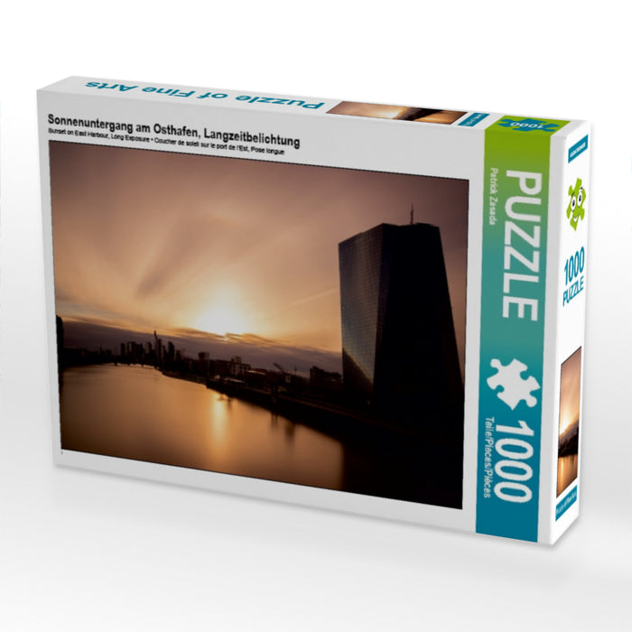 Sonnenuntergang am Osthafen, Langzeitbelichtung 1000 Teile Puzzle quer - CALVENDO Foto-Puzzle'