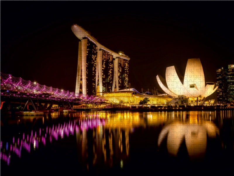 Rund um die Marina Bay 1000 Teile Puzzle quer - CALVENDO Foto-Puzzle'