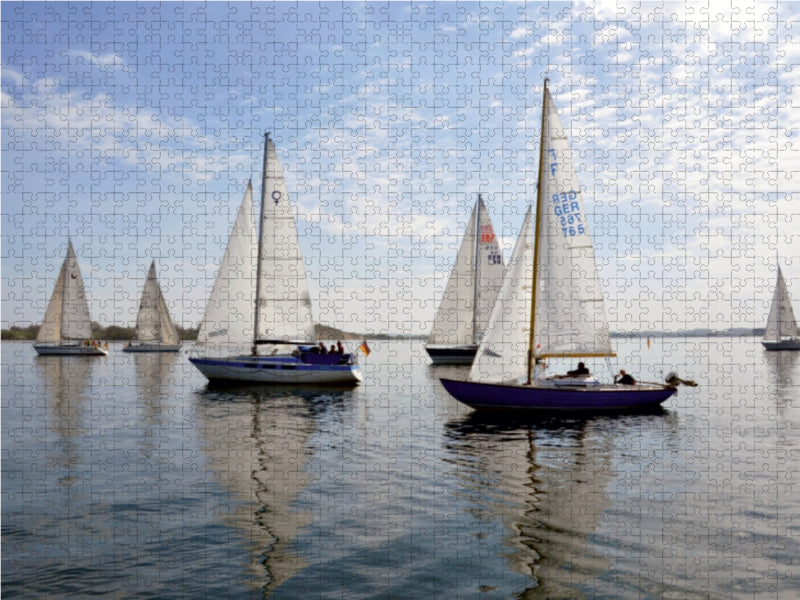 Segelyachten auf der Flensburger Förde 1000 Teile Puzzle quer - CALVENDO Foto-Puzzle'
