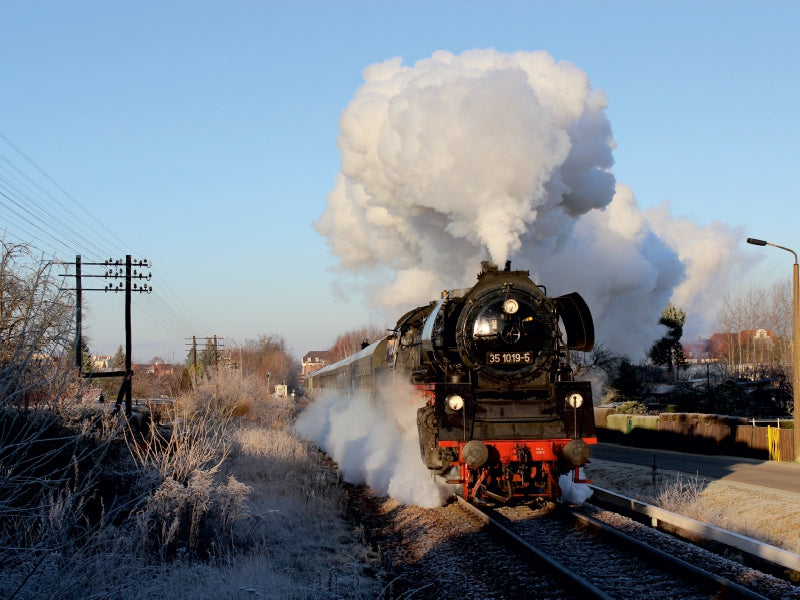 In Weißwasser konnte 35 1019 an einem schönen Dezembervormittag aufgelauert werden. 1000 Teile Puzzle quer - CALVENDO Foto-Puzzle'