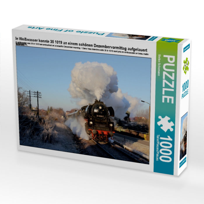 In Weißwasser konnte 35 1019 an einem schönen Dezembervormittag aufgelauert werden. 1000 Teile Puzzle quer - CALVENDO Foto-Puzzle'