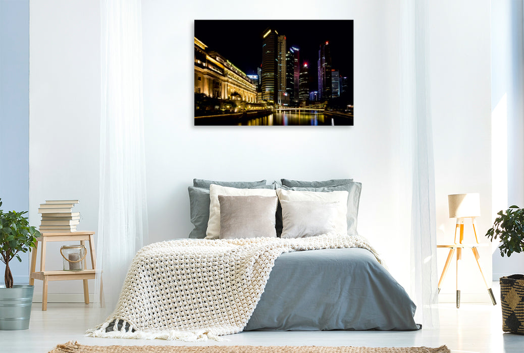 Premium Textil-Leinwand Premium Textil-Leinwand 120 cm x 80 cm quer The Fullerton Hotel Singapore