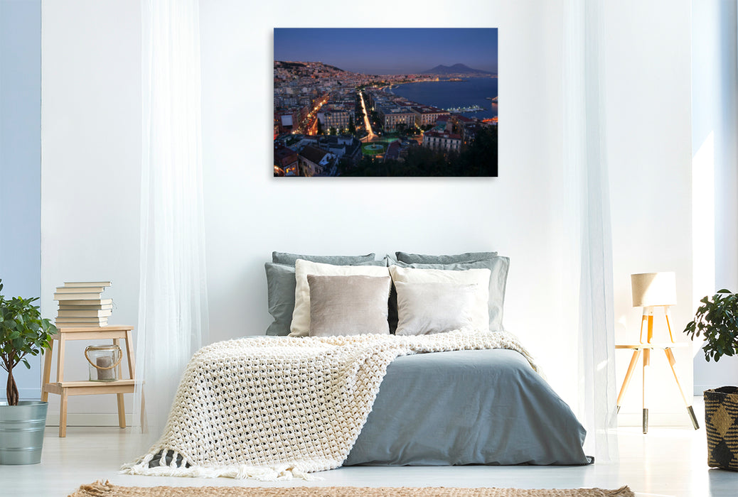 Premium textile canvas Premium textile canvas 120 cm x 80 cm across Lungomare and Castel dell'Ovo 