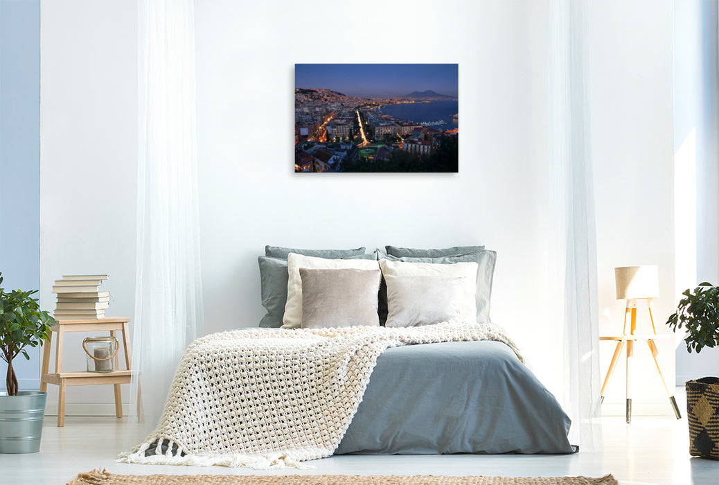 Premium textile canvas Premium textile canvas 120 cm x 80 cm across Lungomare and Castel dell'Ovo 