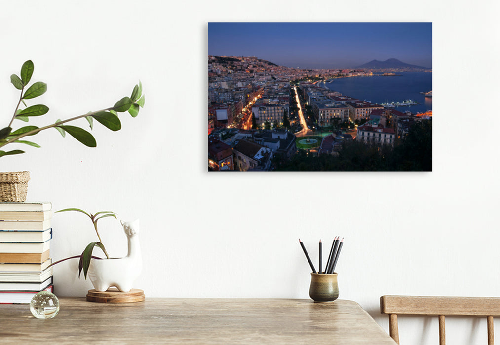 Premium textile canvas Premium textile canvas 120 cm x 80 cm across Lungomare and Castel dell'Ovo 