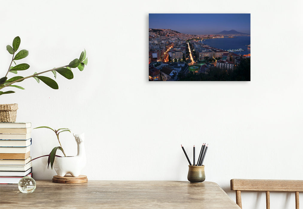 Premium textile canvas Premium textile canvas 120 cm x 80 cm across Lungomare and Castel dell'Ovo 