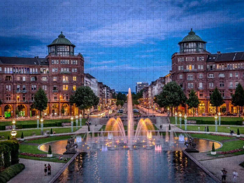 Wasserspiele am Friedrichsplatz - CALVENDO Foto-Puzzle'