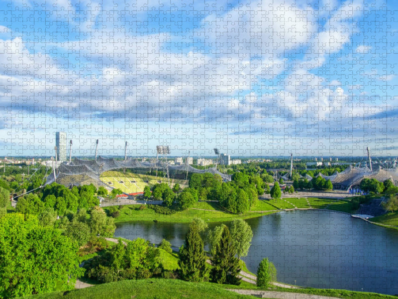 Blick auf den Olympiasee und das Stadion - CALVENDO Foto-Puzzle'