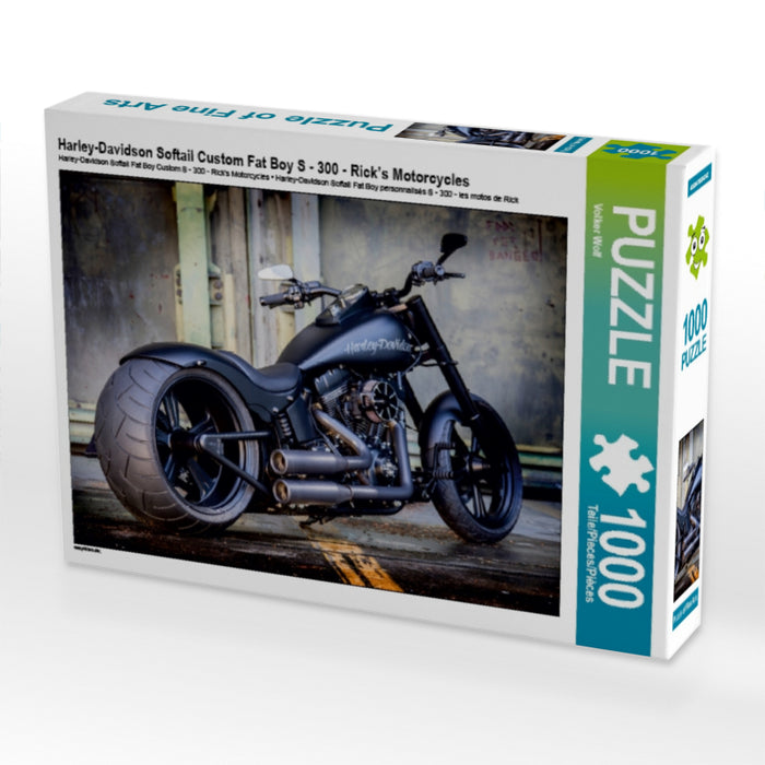 Harley-Davidson Softail Custom Fat Boy S - 300 - Rick’s Motorcycles 1000 Teile Puzzle quer - CALVENDO Foto-Puzzle'
