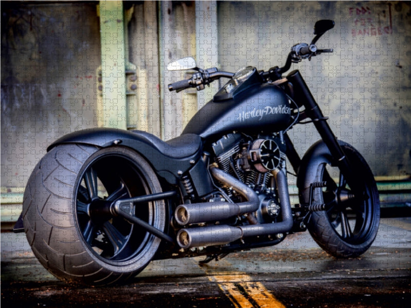 Harley-Davidson Softail Custom Fat Boy S - 300 - Rick’s Motorcycles 1000 Teile Puzzle quer - CALVENDO Foto-Puzzle'