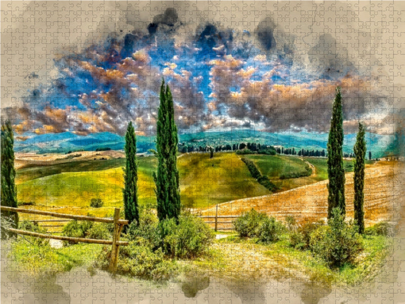 Toskana 1000 Teile Puzzle quer - CALVENDO Foto-Puzzle'