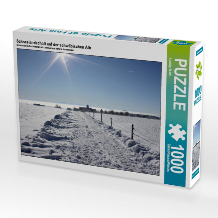 Paysage enneigé du Jura Souabe - Puzzle photo CALVENDO 
