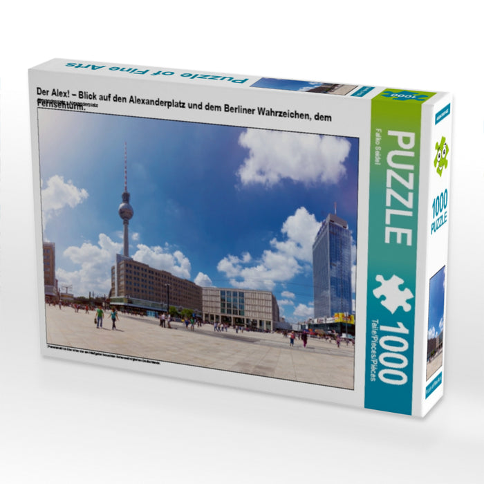 Der Alex! – Blick auf den Alexanderplatz und dem Berliner Wahrzeichen, dem Fernsehturm. 1000 Teile Puzzle quer - CALVENDO Foto-Puzzle'