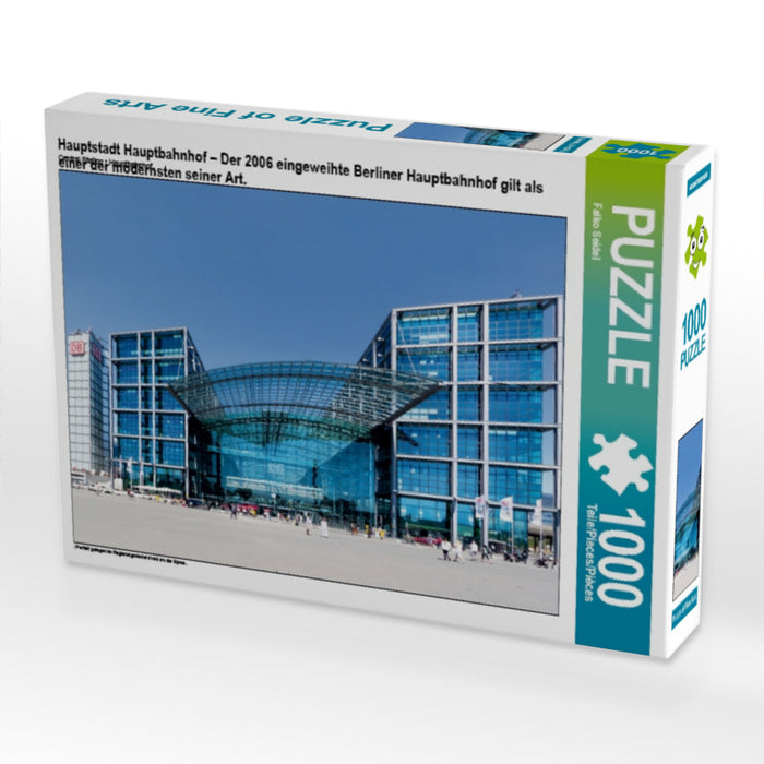 Hauptstadt Hauptbahnhof – Der 2006 eingeweihte Berliner Hauptbahnhof gilt als einer der modernsten seiner Art. 1000 Teile Puzzle quer - CALVENDO Foto-Puzzle'