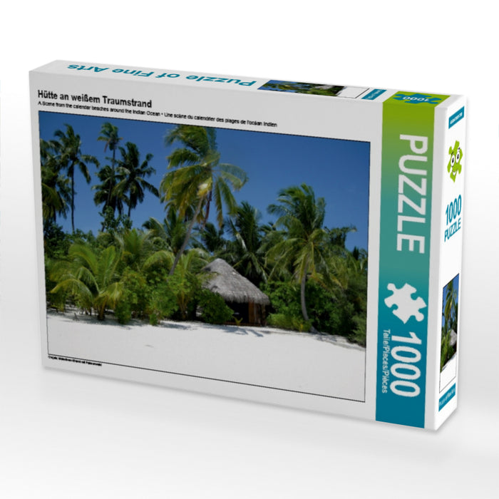 Hütte an weißem Traumstrand 1000 Teile Puzzle quer - CALVENDO Foto-Puzzle'
