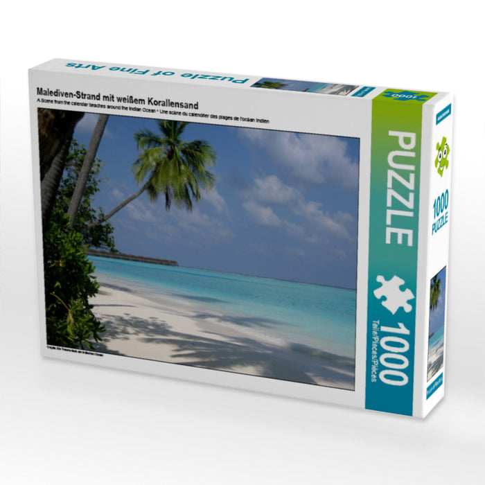 Malediven-Strand mit weißem Korallensand 1000 Teile Puzzle quer - CALVENDO Foto-Puzzle'