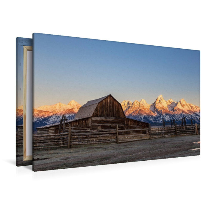 Premium Textil-Leinwand Mormon Row Sunrise