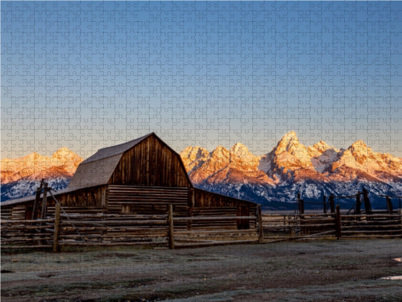 Mormon Row Sunrise 1000 Teile Puzzle quer - CALVENDO Foto-Puzzle'