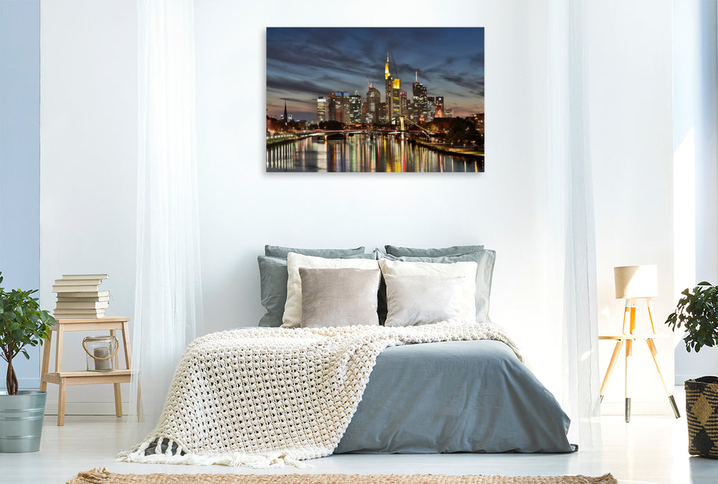 Toile textile haut de gamme Toile textile haut de gamme 120 cm x 80 cm paysage Un motif du calendrier Frankfurt Skyline de Petrus Bodenstaff 