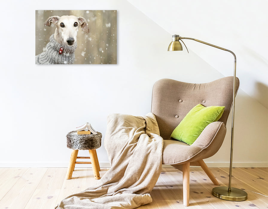 Premium Textil-Leinwand Es schneit