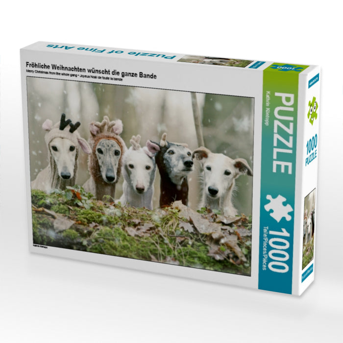 Fröhliche Weihnachten wünscht die ganze Bande 1000 Teile Puzzle quer - CALVENDO Foto-Puzzle'